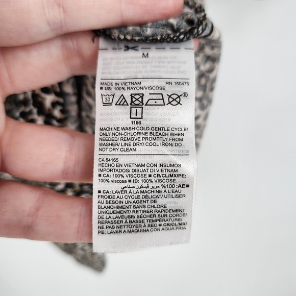 Old Navy Womens Animal Print Dress Size M Brown Black Leopard Long Sleeve - Picture 5 of 7